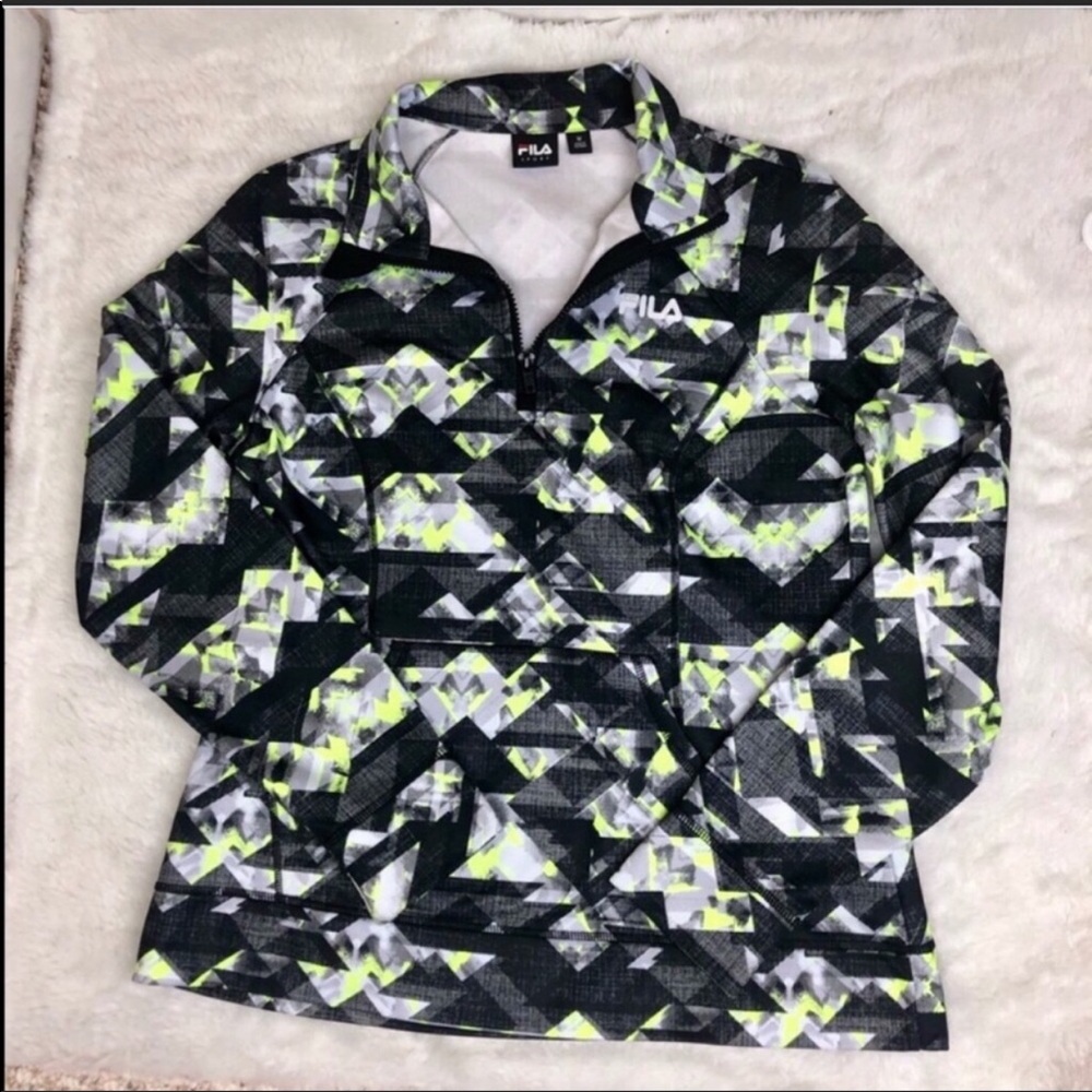 Fila sport camouflage style pullover sweater gray
